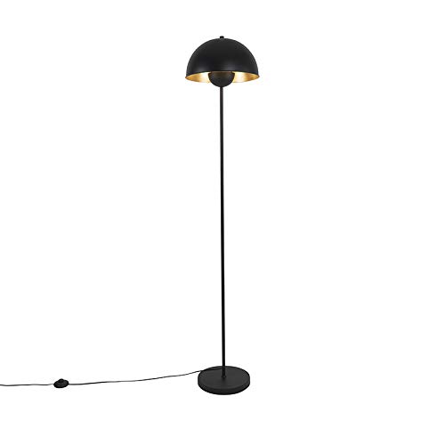 Qazqa - Industrie I Vintage I Industrie I Vintage I Stehlampe schwarz mit Gold I Messing 160 cm - Magnax I Wohnzimmer I Schlafzimmer - Stahl Länglich - LED geeignet E27 von Qazqa