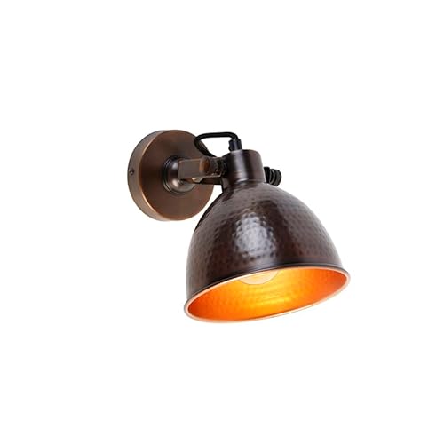 Qazqa - Industrie I Vintage I Industrie I Vintage I Wandleuchte Kupfer mit Messing verstellbar - Liko I Wohnzimmer I Schlafzimmer - Stahl Rund - LED geeignet E27 Qazqa - Industrie I Vintage I Industrie I Vintage I Wandleuchte Kupfer mit Messing verstellbar - Liko I Wohnzimmer I Schlafzimmer - Stahl Rund - LED geeignet E27 von Qazqa