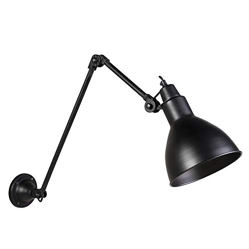 Qazqa - Industrie I Vintage I Industrie I Vintage I Wandleuchte schwarz verstellbar - Wye I Wohnzimmer I Schlafzimmer - Stahl Länglich - LED geeignet E27 von Qazqa