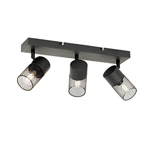 Qazqa - Industrie I Vintage I Industrie I Vintage Ir Deckenstrahler schwarz 3-flammig Spotbalken-flammig verstellbar - Jim I Wohnzimmer I Schlafzimmer - Stahl Länglich - LED geeignet E14 Qazqa - Industrie I Vintage I Industrie I Vintage Ir Deckenstrahler schwarz 3-flammig Spotbalken-flammig verstellbar - Jim I Wohnzimmer I Schlafzimmer - Stahl Länglich - LED geeignet E14 von Qazqa