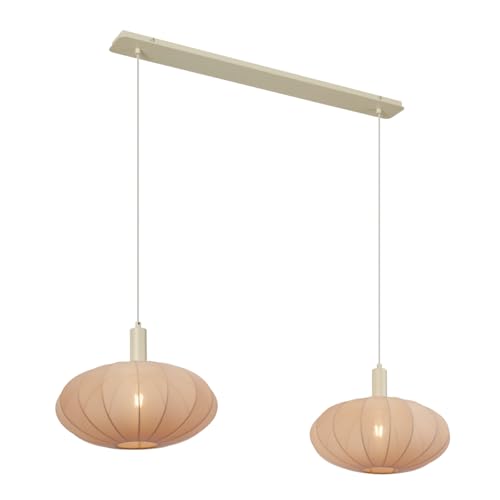 Qazqa - Japandi Japandi Hängelampe I Pendellampe I Pendelleuchte Beige mit Stoffschirm 2-flammig - Bida I Wohnzimmer I Schlafzimmer - Textil Rund - LED geeignet E27 Qazqa - Japandi Japandi Hängelampe I Pendellampe I Pendelleuchte Beige mit Stoffschirm 2-flammig - Bida I Wohnzimmer I Schlafzimmer - Textil Rund - LED geeignet E27 von Qazqa