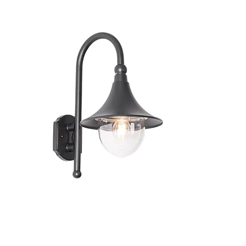 Qazqa - Klassisch I Antik Klassische Außen Wandleuchte schwarz IP44 - Daphne I Außenbeleuchtung - Aluminium Rund - LED geeignet E27 von Qazqa