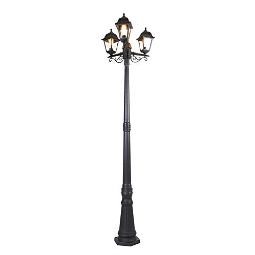 Qazqa - Klassisch I Antik Klassische Laterne schwarz 3-Licht IP44 - Hauptstadt I Außenbeleuchtung - Kunststoff Länglich - LED geeignet E27 Qazqa - Klassisch I Antik Klassische Laterne schwarz 3-Licht IP44 - Hauptstadt I Außenbeleuchtung - Kunststoff Länglich - LED geeignet E27 von Qazqa