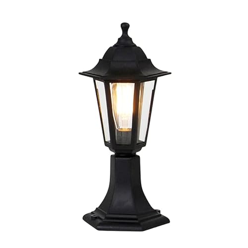 Qazqa - Klassisch I Antik Klassische Stehleuchte I Stehlampe I Standleuchte I Lampe I Leuchte für den Außenbereich schwarz 42,2 cm IP44 - New Haven I Außenbeleuchtung - Kunststoff Rund - LED geeignet von Qazqa