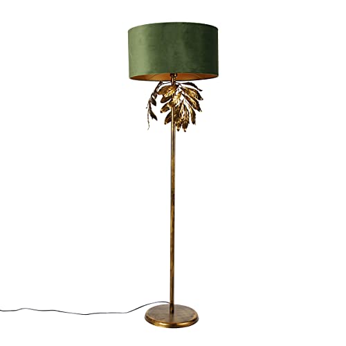 Qazqa - Klassisch I Antik Vintage Stehlampe Antik Gold I Messing mit grünem Schirm - Linden I Wohnzimmer I Schlafzimmer - Stahl Rund - LED geeignet E27 Qazqa - Klassisch I Antik Vintage Stehlampe Antik Gold I Messing mit grünem Schirm - Linden I Wohnzimmer I Schlafzimmer - Stahl Rund - LED geeignet E27 von Qazqa
