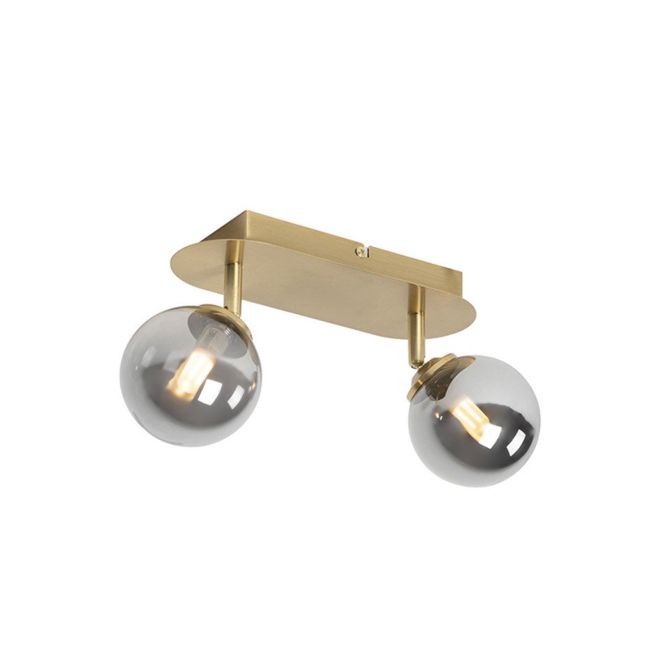 Qazqa LED Aufbaustrahler Athens, ohne Leuchtmittel, G9, Gold/Messing, Landhaus, Glas, 2-flammig Qazqa LED Aufbaustrahler Athens, ohne Leuchtmittel, G9, Gold/Messing, Landhaus, Glas, 2-flammig von Qazqa