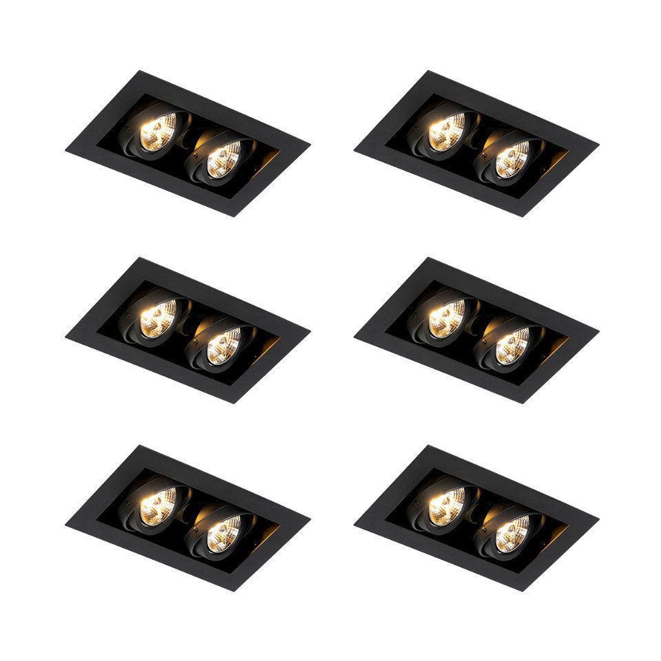 Qazqa LED Einbaustrahler 103938, ohne Leuchtmittel, GU10, Stahl, 2-flammig von Qazqa