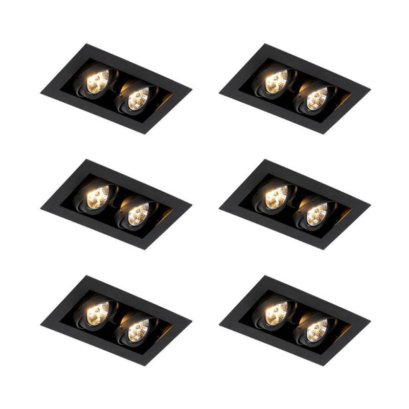 Qazqa LED Einbaustrahler 103938, ohne Leuchtmittel, GU10, Stahl, 2-flammig von Qazqa