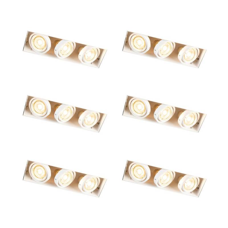 Qazqa LED Einbaustrahler 97737, ohne Leuchtmittel, GU10, Stahl, 3-flammig von Qazqa