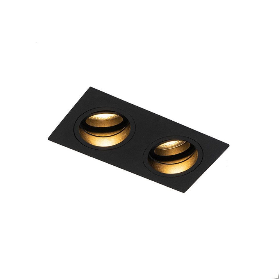 Qazqa LED Einbaustrahler Chuck, ohne Leuchtmittel, GU10, Schwarz, Modern, Aluminium, 2-flammig Qazqa LED Einbaustrahler Chuck, ohne Leuchtmittel, GU10, Schwarz, Modern, Aluminium, 2-flammig von Qazqa