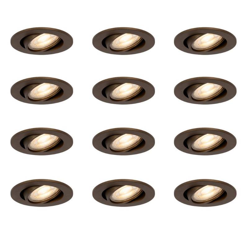 Qazqa LED Einbaustrahler Cisco, ohne Leuchtmittel, GU10, Bronze, Modern, Aluminium, 12-flammig Qazqa LED Einbaustrahler Cisco, ohne Leuchtmittel, GU10, Bronze, Modern, Aluminium, 12-flammig von Qazqa