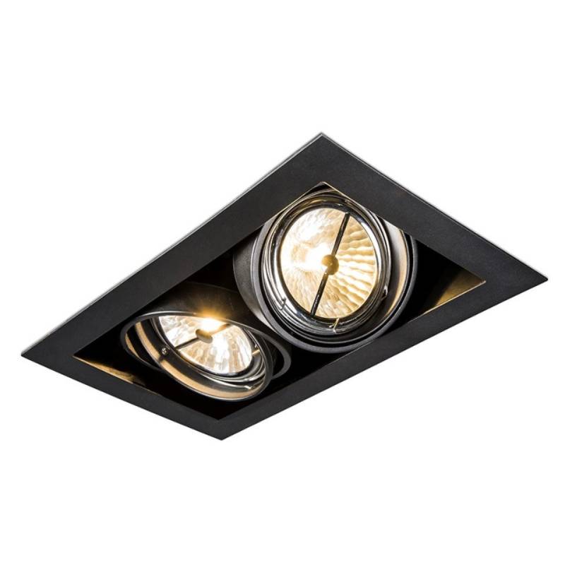 Qazqa LED Einbaustrahler Oneon, ohne Leuchtmittel, G53, Schwarz, Design, Stahl, 2-flammig Qazqa LED Einbaustrahler Oneon, ohne Leuchtmittel, G53, Schwarz, Design, Stahl, 2-flammig von Qazqa