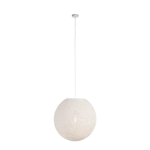 QAZQA - Landhaus I Vintage Pendelleuchte I Esstisch I Esszimmer I Pendellampe I Hängelampe I Pendellampe I Pendelleuchte I Lampe I Leuchte im Landhausstil weiße Kugel 60cm - Corda I Wohnzimmer I Schla von Qazqa