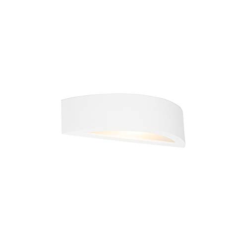 Qazqa - Landhaus I Vintage Landhaus Wandleuchte Gips Weiß - Aurel Novo I Wohnzimmer I Schlafzimmer - Rund - LED geeignet E14 von Qazqa