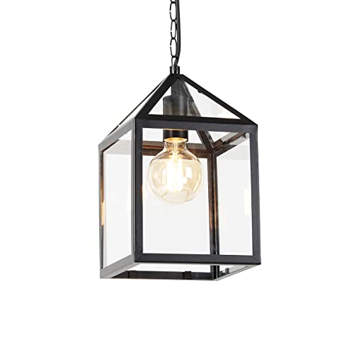 Qazqa - Landhaus I Vintage Smarte Outdoor-Hängelampe I Pendellampe I Pendelleuchte schwarz IP23 inkl. Wifi G95 - Amsterdam I Außenbeleuchtung - Edelstahl Würfel I Quadratisch - LED geeignet E27 von Qazqa