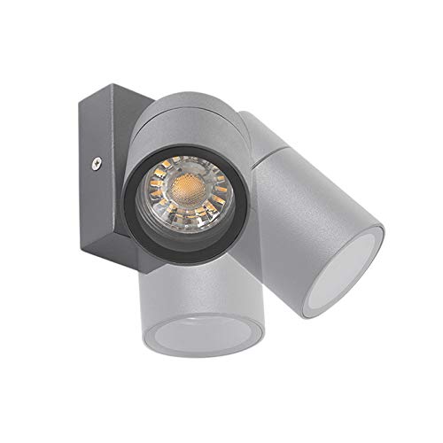 Qazqa - Modern Außen Wandleuchte anthrazit IP44 dreh- und neigbar - Solo I Außenbeleuchtung I Up I Down - Edelstahl Zylinder - LED geeignet GU10 von Qazqa