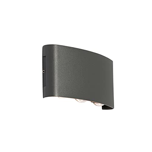 Qazqa - Modern Außen Wandleuchte dunkelgrau inkl. LED 6-flammig IP54 - Silly I Außenbeleuchtung - Aluminium Länglich - I LED Qazqa - Modern Außen Wandleuchte dunkelgrau inkl. LED 6-flammig IP54 - Silly I Außenbeleuchtung - Aluminium Länglich - I LED von Qazqa