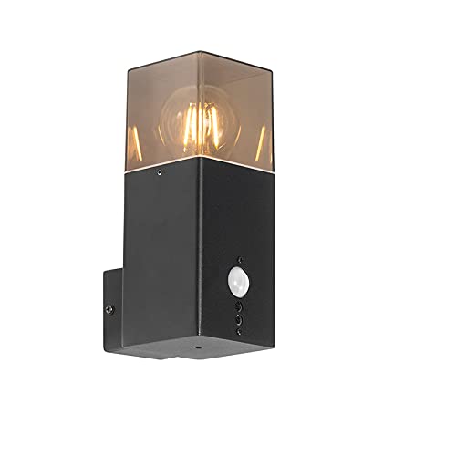 Qazqa - Modern Außen Wandleuchte schwarz IP44 mit Bewegungsmelder - Dänemark I Außenbeleuchtung - Aluminium Rechteckig - LED geeignet E27 Qazqa - Modern Außen Wandleuchte schwarz IP44 mit Bewegungsmelder - Dänemark I Außenbeleuchtung - Aluminium Rechteckig - LED geeignet E27 von Qazqa