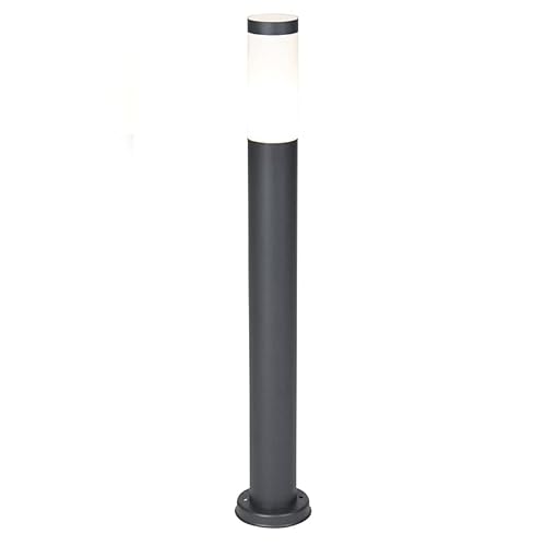 Qazqa - Modern Außenlaterne anthrazit 80 cm IP44 - Rox I Außenbeleuchtung - Edelstahl Zylinder I Länglich - LED geeignet E27 von Qazqa