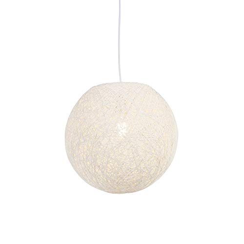 QAZQA - Modern Pendelleuchte I Esstisch I Esszimmer I Pendellampe I Hängelampe I Pendellampe I Pendelleuchte I Lampe I Leuchte im Landhausstil weiße Kugel 35cm - Corda I Wohnzimmer I Schlafzimmer - Pa von Qazqa