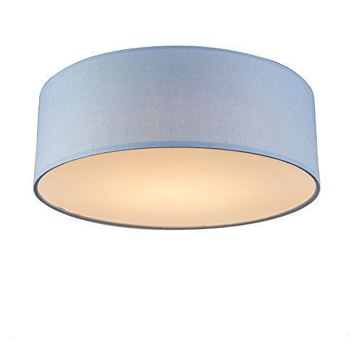 Qazqa - Modern Deckenleuchte I Deckenlampe I Lampe I Leuchte blau 30 cm inkl. LED - Drum mit Schirm LED I Wohnzimmer I Schlafzimmer - Textil Rund - I LED Qazqa - Modern Deckenleuchte I Deckenlampe I Lampe I Leuchte blau 30 cm inkl. LED - Drum mit Schirm LED I Wohnzimmer I Schlafzimmer - Textil Rund - I LED von Qazqa