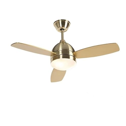 Qazqa - Modern Deckenventilator mit beleuchtung Messing 96cm mit Fernbedienung - Rotar I Wohnzimmer I Schlafzimmer - Stahl Rund - LED geeignet E27 von Qazqa