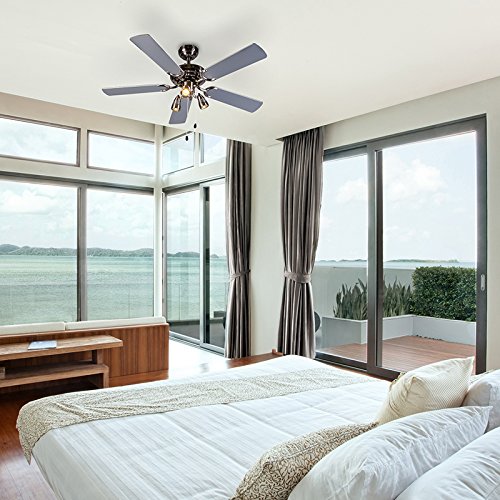 Qazqa - Modern Deckenventilator mit beleuchtung stahl I nickel matt 110cm 3-Leuchten mit Zugkordel - Mistral I Wohnzimmer I Schlafzimmer - Stahl Rund - LED geeignet GU10 von Qazqa