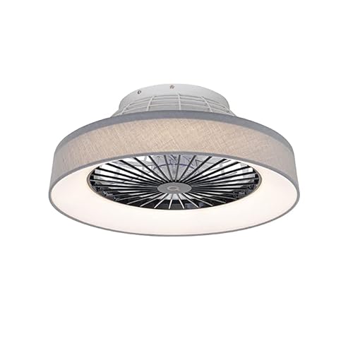 Qazqa - Modern Deckenventilator mit beleuchtung grau 47cm inkl. LED Dimmbar mit Fernbedienung - Emily Dimmer I Dimmbar I Wohnzimmer I Schlafzimmer - Stahl Rund - I LED Qazqa - Modern Deckenventilator mit beleuchtung grau 47cm inkl. LED Dimmbar mit Fernbedienung - Emily Dimmer I Dimmbar I Wohnzimmer I Schlafzimmer - Stahl Rund - I LED von Qazqa