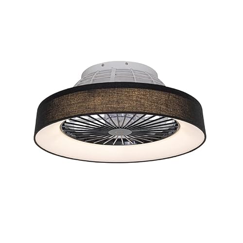 Qazqa - Modern Deckenventilator mit beleuchtung schwarz 47cm inkl. LED Dimmbar mit Fernbedienung - Emily I Wohnzimmer I Schlafzimmer - Stahl Rund - I LED von Qazqa