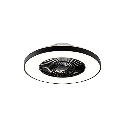 Qazqa - Modern Deckenventilator mit beleuchtung schwarz inkl. LED mit Sterneffekt dimmbar - Climo Dimmer I Dimmbar I Wohnzimmer I Schlafzimmer - Kunststoff Rund - I LED Qazqa - Modern Deckenventilator mit beleuchtung schwarz inkl. LED mit Sterneffekt dimmbar - Climo Dimmer I Dimmbar I Wohnzimmer I Schlafzimmer - Kunststoff Rund - I LED von Qazqa
