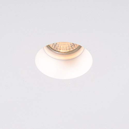 Qazqa - Modern Einbauspot weiß 13 cm rund - Gypsy Stucco I Wohnzimmer I Schlafzimmer - Gips Rund - LED geeignet GU10 von Qazqa