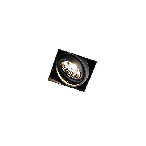 Qazqa - Modern Einbaustrahler schwarz GU10 AR70 ohne Rand - Oneon I Wohnzimmer I Schlafzimmer - Stahl Quadratisch - LED geeignet GU10 von Qazqa