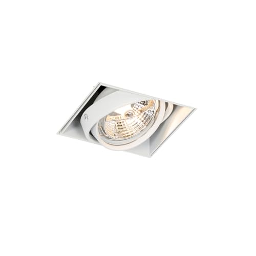 Qazqa - Modern Einbaustrahler weiß GU10 AR70 ohne Rand - Oneon I Wohnzimmer I Schlafzimmer - Stahl Quadratisch - LED geeignet GU10 von Qazqa