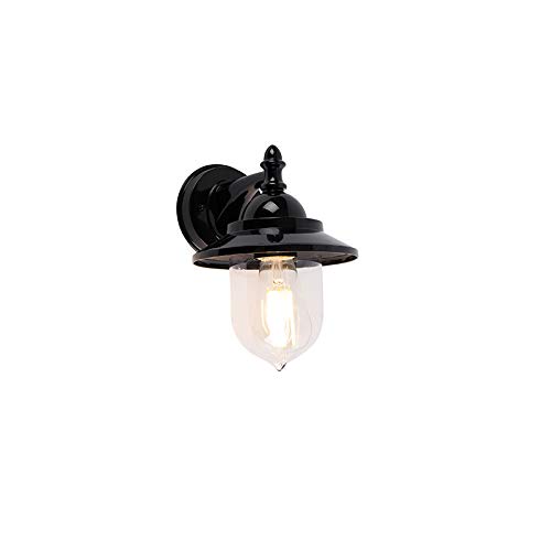 Qazqa - Modern Klassische Außen Wandleuchte schwarz IP44 - Oxford I Außenbeleuchtung - Aluminium Rund I Kugel I Kugelförmig - LED geeignet E27 von Qazqa
