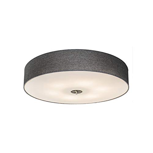 Qazqa - Modern Land Deckenleuchte I Deckenlampe I Lampe I Leuchte grau 70 cm - Trommel Jute I Wohnzimmer I Schlafzimmer - Textil Rund - LED geeignet E27 Qazqa - Modern Land Deckenleuchte I Deckenlampe I Lampe I Leuchte grau 70 cm - Trommel Jute I Wohnzimmer I Schlafzimmer - Textil Rund - LED geeignet E27 von Qazqa