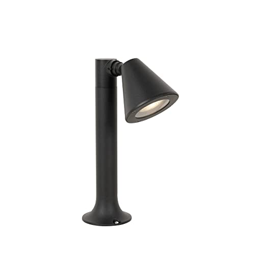 Qazqa - Modern Moderner Außenpfosten schwarz 30 cm IP44 verstellbar - Ciara I Außenbeleuchtung - Aluminium Länglich - LED geeignet GU10 von Qazqa