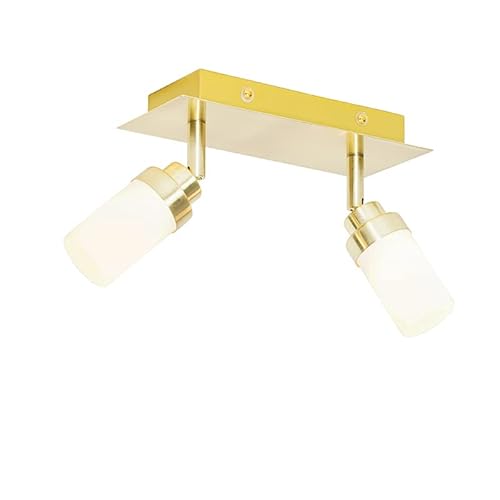 Qazqa - Modern Moderner BadSpot I Spotlight I Deckenspot I Deckenstrahler I Strahler I Lampe I Leuchte aus Messing 2-flammig-flammig IP44 - Japie - Stahl Rechteckig - LED geeignet G9 Qazqa - Modern Moderner BadSpot I Spotlight I Deckenspot I Deckenstrahler I Strahler I Lampe I Leuchte aus Messing 2-flammig-flammig IP44 - Japie - Stahl Rechteckig - LED geeignet G9 von Qazqa