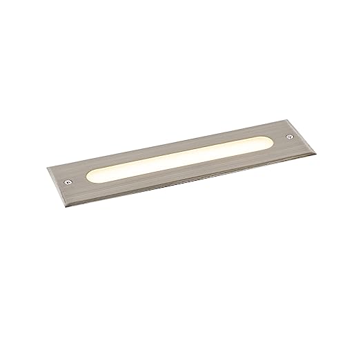 Qazqa - Modern Moderner Bodenstrahler Außen Stahl I Silber I nickel matt 30 cm inkl. LED IP65 - Eline I Außenbeleuchtung - Aluminium Rechteckig - I LED von Qazqa