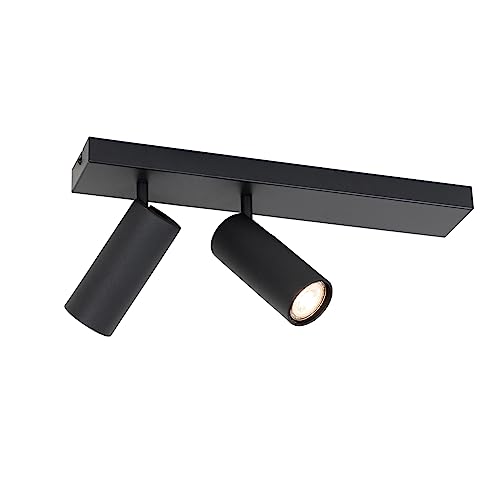 Qazqa - Modern Moderner Deckenstrahler schwarz 2-flammig-flammig verstellbar - Renna I Wohnzimmer I Schlafzimmer - Stahl Länglich - LED geeignet GU10 Qazqa - Modern Moderner Deckenstrahler schwarz 2-flammig-flammig verstellbar - Renna I Wohnzimmer I Schlafzimmer - Stahl Länglich - LED geeignet GU10 von Qazqa