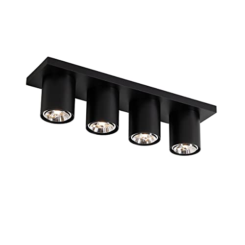 Qazqa - Modern Moderner Deckenstrahler schwarz 4-flammig Spotbalken-flammig - Tubo I Wohnzimmer I Schlafzimmer - Aluminium Länglich - LED geeignet GU10 Qazqa - Modern Moderner Deckenstrahler schwarz 4-flammig Spotbalken-flammig - Tubo I Wohnzimmer I Schlafzimmer - Aluminium Länglich - LED geeignet GU10 von Qazqa