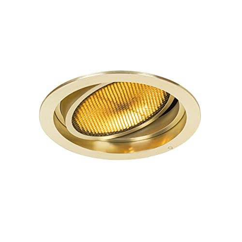Qazqa - Modern Moderner Einbau-Strahler Gold I Messing verstellbar - Coop 111 Honey I Wohnzimmer I Schlafzimmer - Aluminium Rund - LED geeignet GU10 von Qazqa