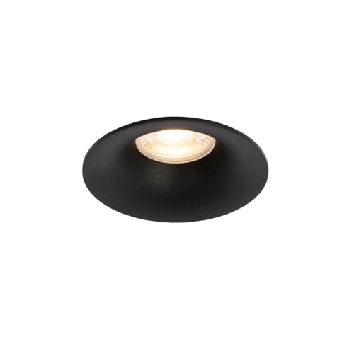 Qazqa - Modern Moderner Einbaustrahler Schwarz GU10 50mm - Gijs I Wohnzimmer I Schlafzimmer - Aluminium Rund - LED geeignet GU10 von Qazqa