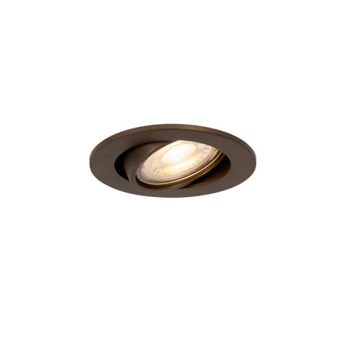 Qazqa - Modern Moderner Einbaustrahler dunkelbronze kippbar - Cisco I Wohnzimmer I Schlafzimmer - Aluminium Rund - LED geeignet GU10 von Qazqa