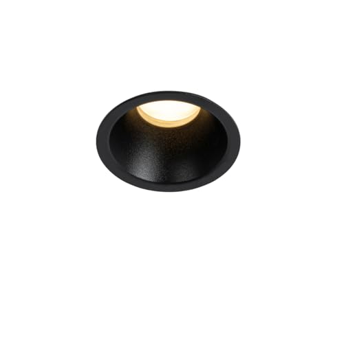 Qazqa - Modern Moderner Einbaustrahler schwarz 35 mm IP44 - Abt I Wohnzimmer I Schlafzimmer - Aluminium Rund - LED geeignet GU10 von Qazqa