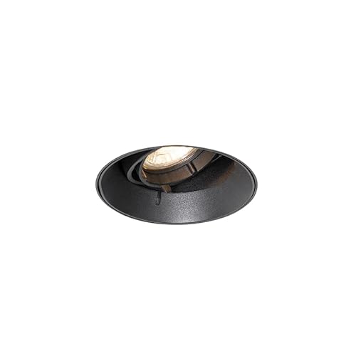 Qazqa - Modern Moderner Einbaustrahler schwarz GU10 rund randlos - Oneon I Wohnzimmer I Schlafzimmer - Aluminium Rund - LED geeignet GU10 von Qazqa