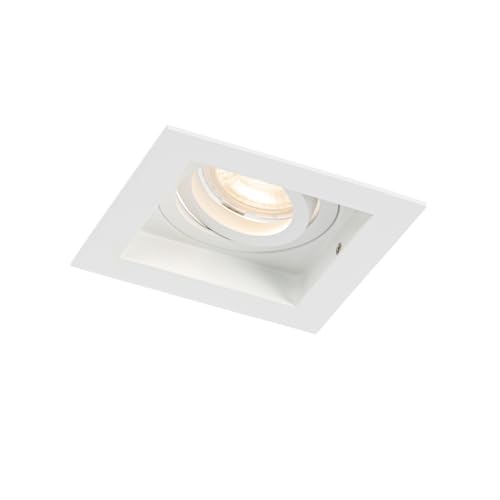 Qazqa - Modern Moderner Einbaustrahler weiß verstellbar - Carree I Wohnzimmer I Schlafzimmer - Aluminium Quadratisch - LED geeignet GU10 von Qazqa