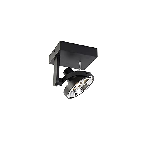 QAZQA - Modern Moderner DeckenSpot I Spotlight I Deckenspot I Deckenstrahler I Strahler I Lampe I Leuchte schwarz verstellbar GU10 111mm - Master I Wohnzimmer I Schlafzimmer - Aluminium Länglich - LED von Qazqa