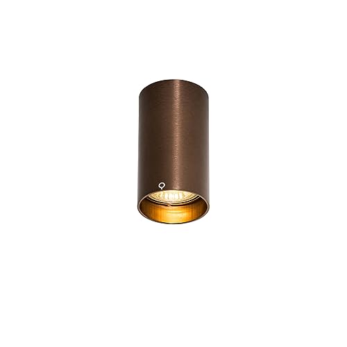 QAZQA - Modern Moderner Spot I Spotlight I Deckenspot I Deckenstrahler I Strahler I Lampe I Leuchte dunkelbronze 5,5 cm - Tuba I Wohnzimmer I Schlafzimmer - Aluminium Zylinder - LED geeignet GU10 von Qazqa