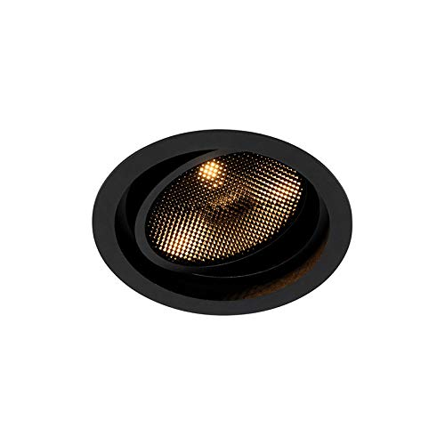 Qazqa - Modern Modernes versenktes Spotschwarz verstellbar - Coop 111 Honey I Wohnzimmer I Schlafzimmer - Aluminium Rund - LED geeignet GU10 Qazqa - Modern Modernes versenktes Spotschwarz verstellbar - Coop 111 Honey I Wohnzimmer I Schlafzimmer - Aluminium Rund - LED geeignet GU10 von Qazqa