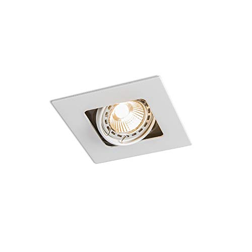 Qazqa - Modern Quadratischer Einbauspot weiß schwenkbar und kippbar - Artemis I Wohnzimmer I Schlafzimmer - Stahl Quadratisch - LED geeignet GU10 Qazqa - Modern Quadratischer Einbauspot weiß schwenkbar und kippbar - Artemis I Wohnzimmer I Schlafzimmer - Stahl Quadratisch - LED geeignet GU10 von Qazqa